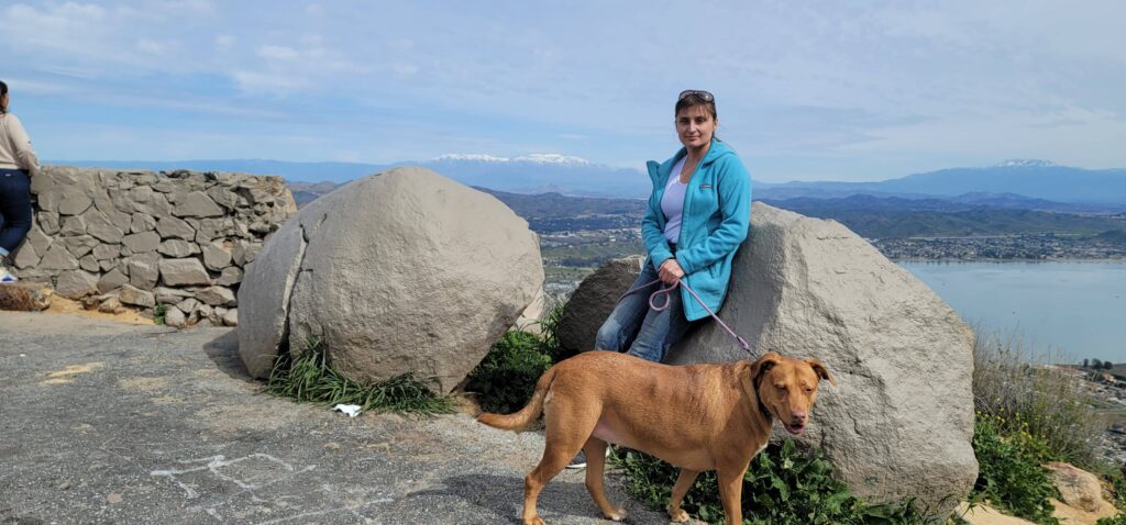 Nonprofit helping dogs in need founder Natalia with her dog Ariel