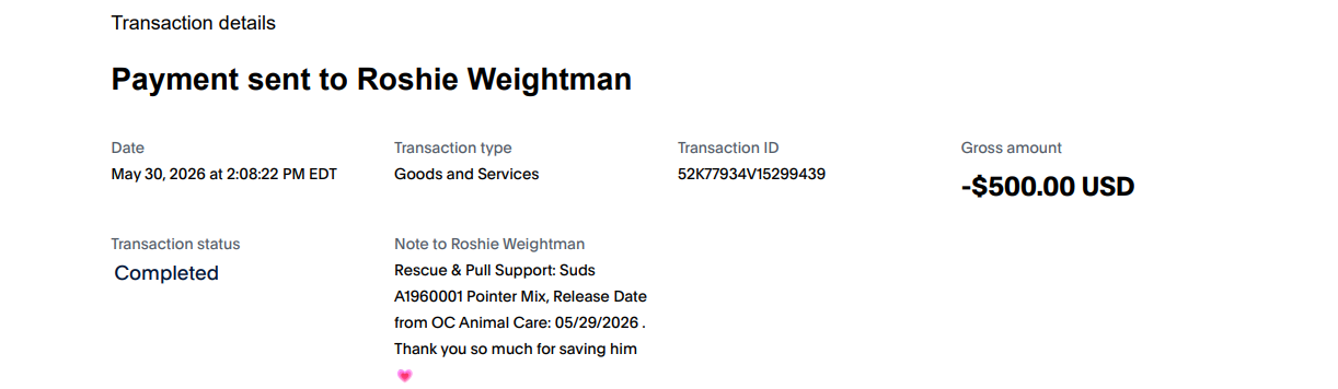 Payment Proof - Hope Paws Support Fund - image 5