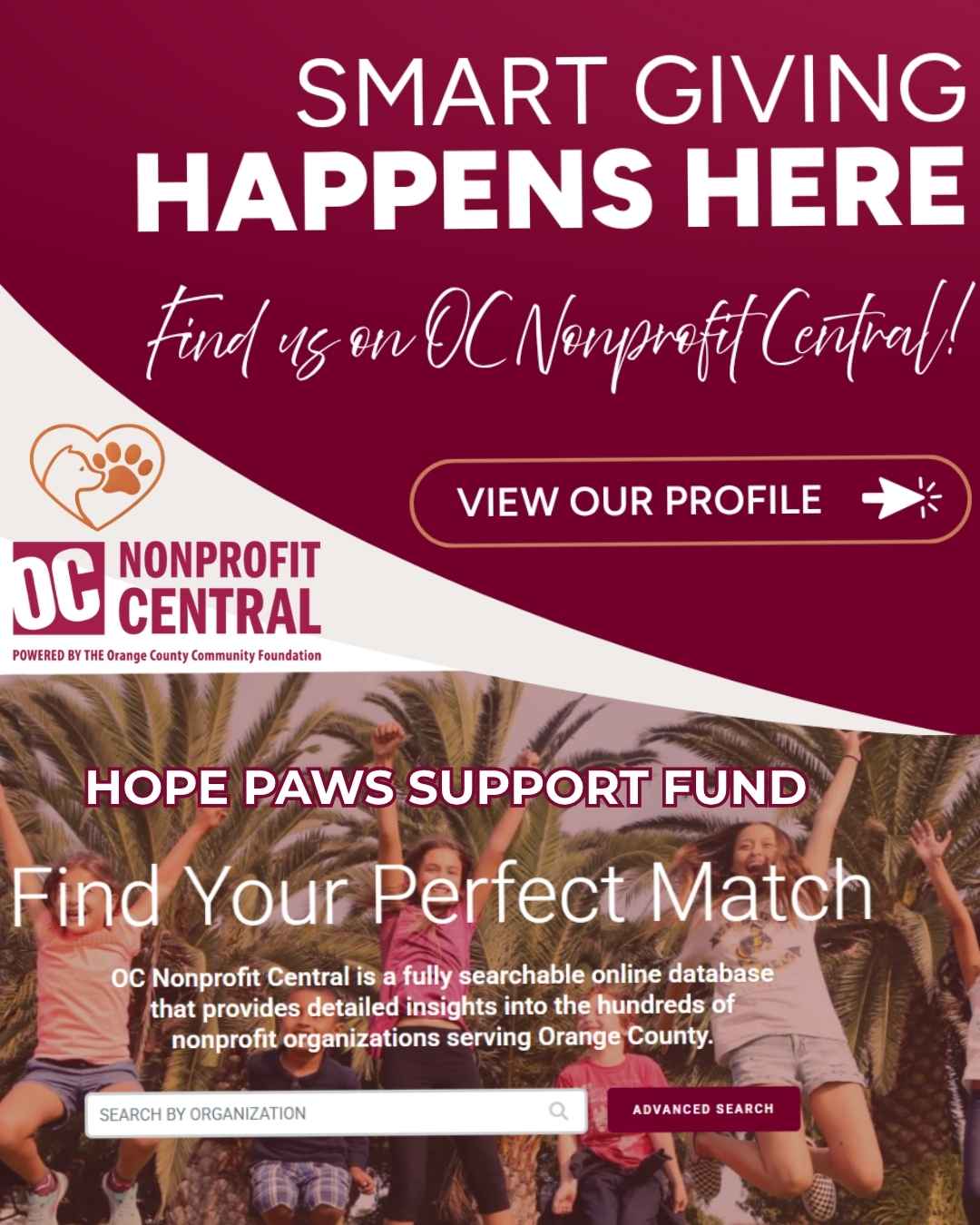 Now on OC Nonprofit Central - Hope Paws Support Fund - oc portal central